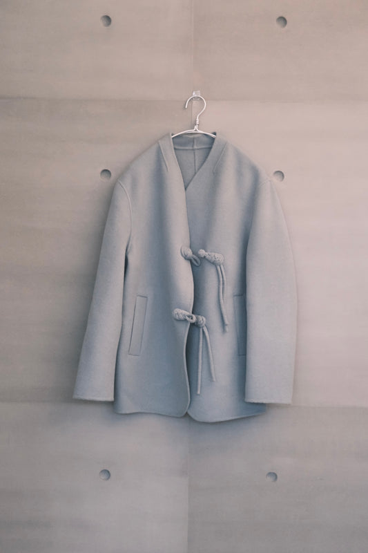 new mandarin wool coat - blue grey (pre-order 結帳後價格是8550）