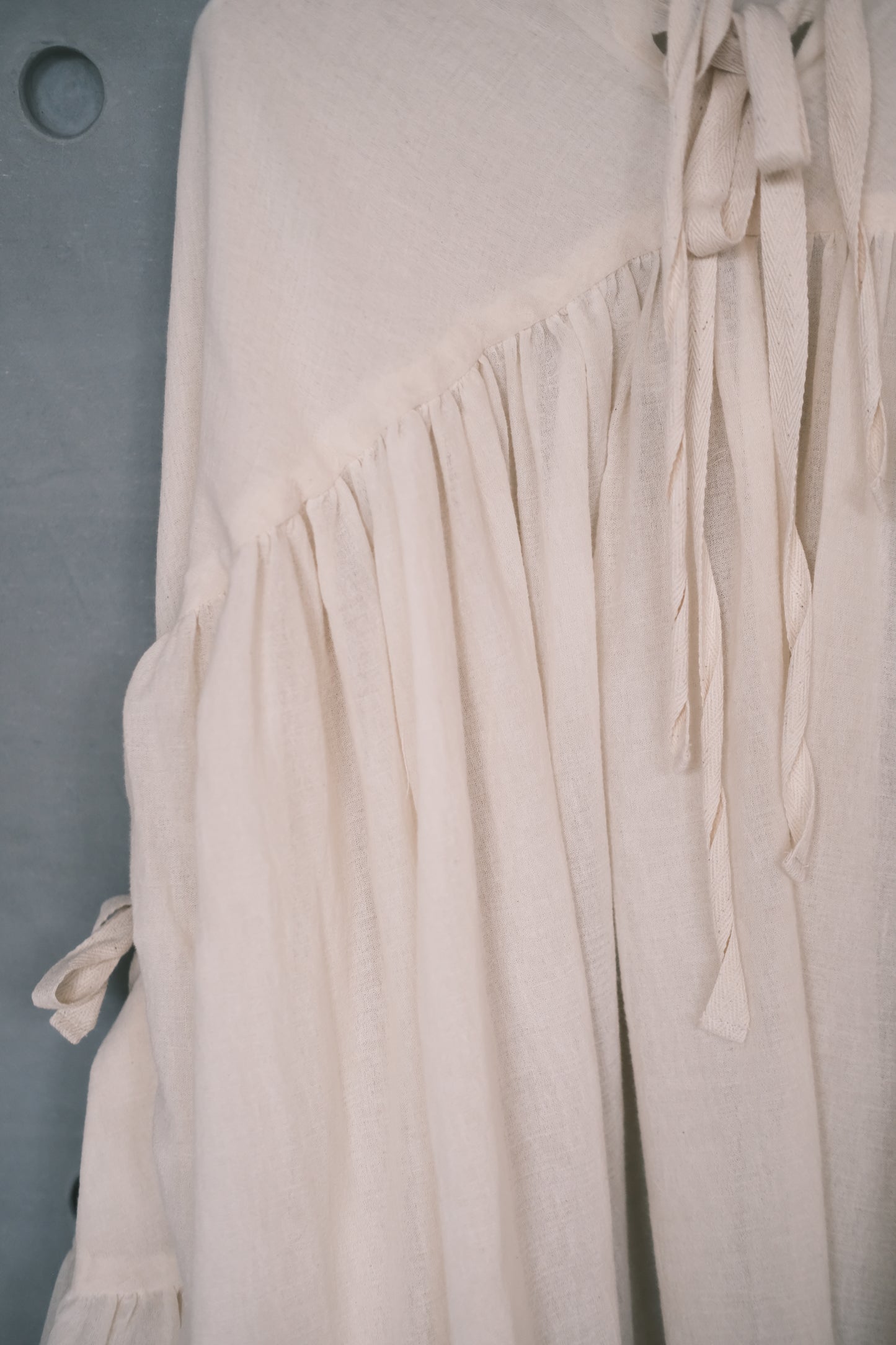 wings of clouds - wide sleeved with gathering double layers top - beige (in-stock)