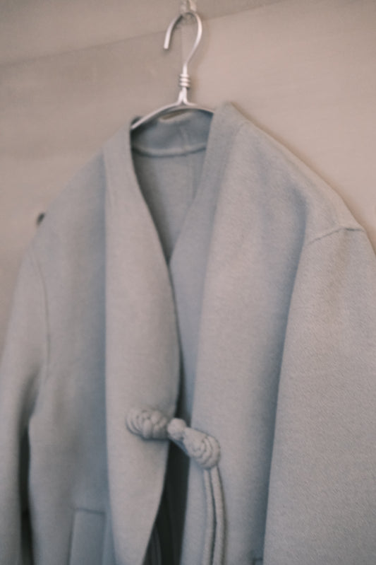 new mandarin wool coat - blue grey (pre-order 結帳後價格是8550）