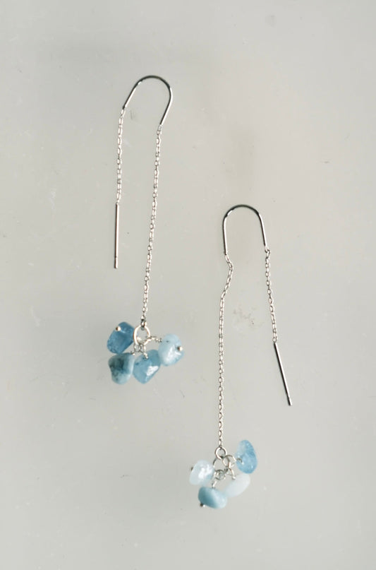 blue stone silver earrings