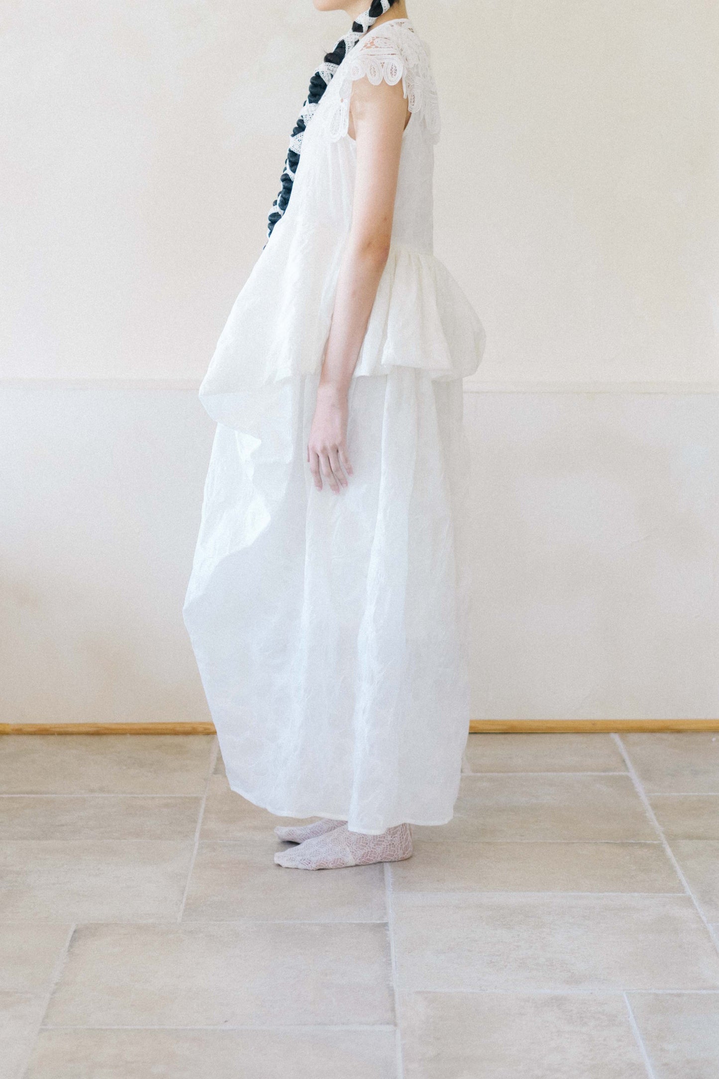 whisper of airy - draped layered sleeveless dress (pre-order)