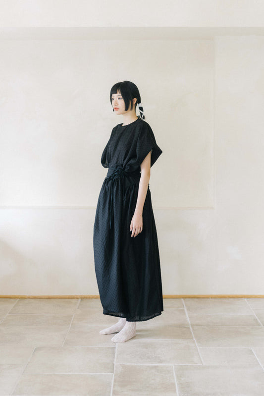 flow wide hakama - folded belt shirring pants (pre- order)