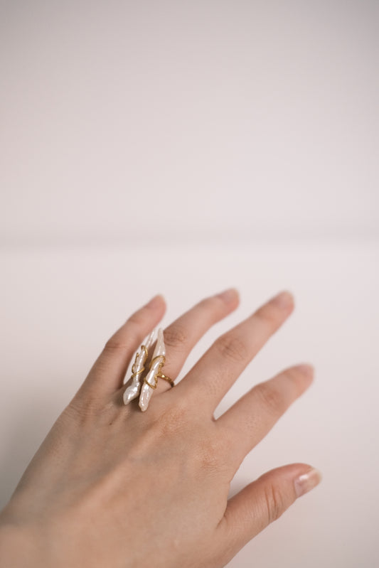 (vintage select) gold pearl ring