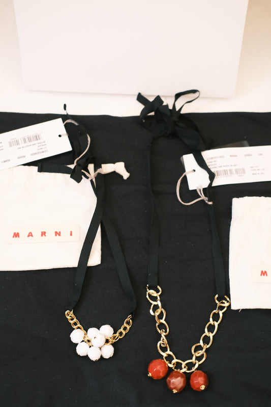 marni white beads necklace