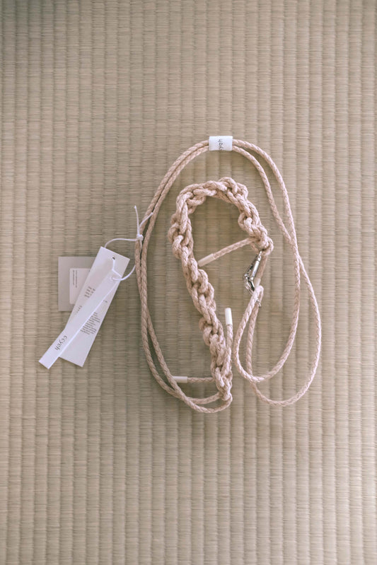 pink braided phone strap